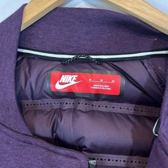 Nike Tech Womens Aeroloft 800 down-fill fleece purple Moto jacket medium BNWT - Picture 10 of 14